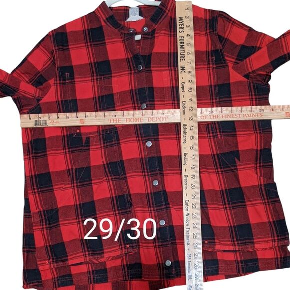 Duluth Trading Co Flapjack cotton flannel shirt jacket shacket buffalo check XL - Picture 3 of 12